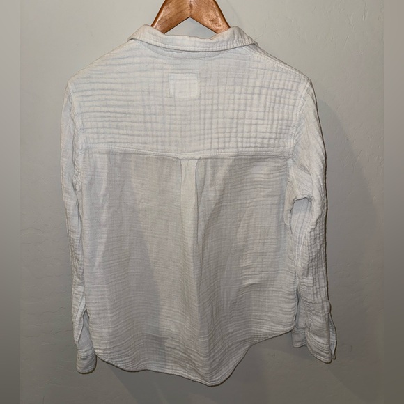 Rails Ellis Cotton Gauze Shirt – White – Size M - Picture 2 of 6